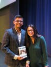 Dr. Mona with President of Troy High Book Club Hemanth Tadepalli