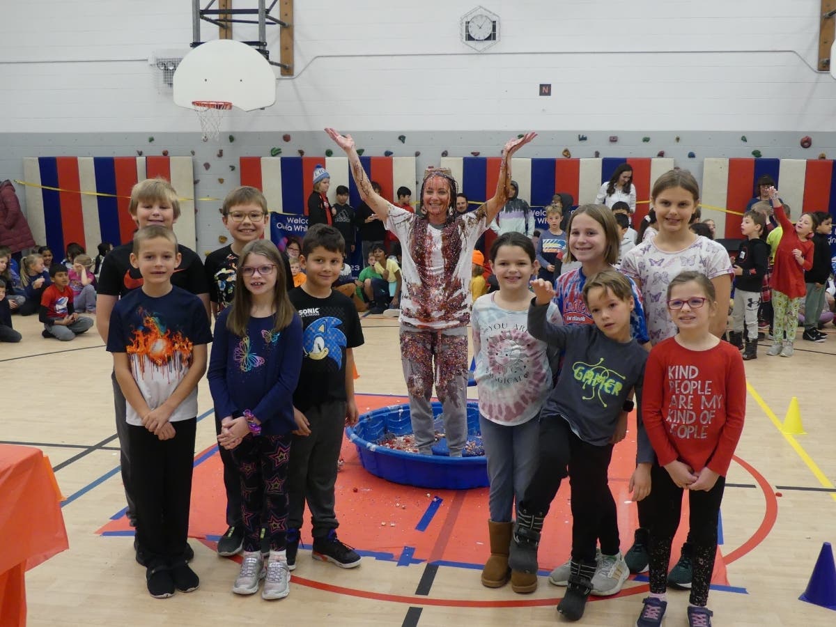 Costello Elementary Raises Money Turns Principal into Ice Cream Sundae