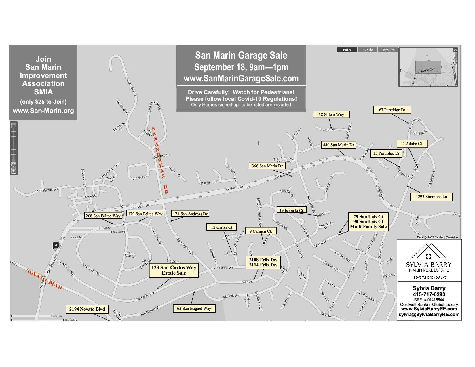 San Marin Garage Sale Map San Marin Garage Sale Map