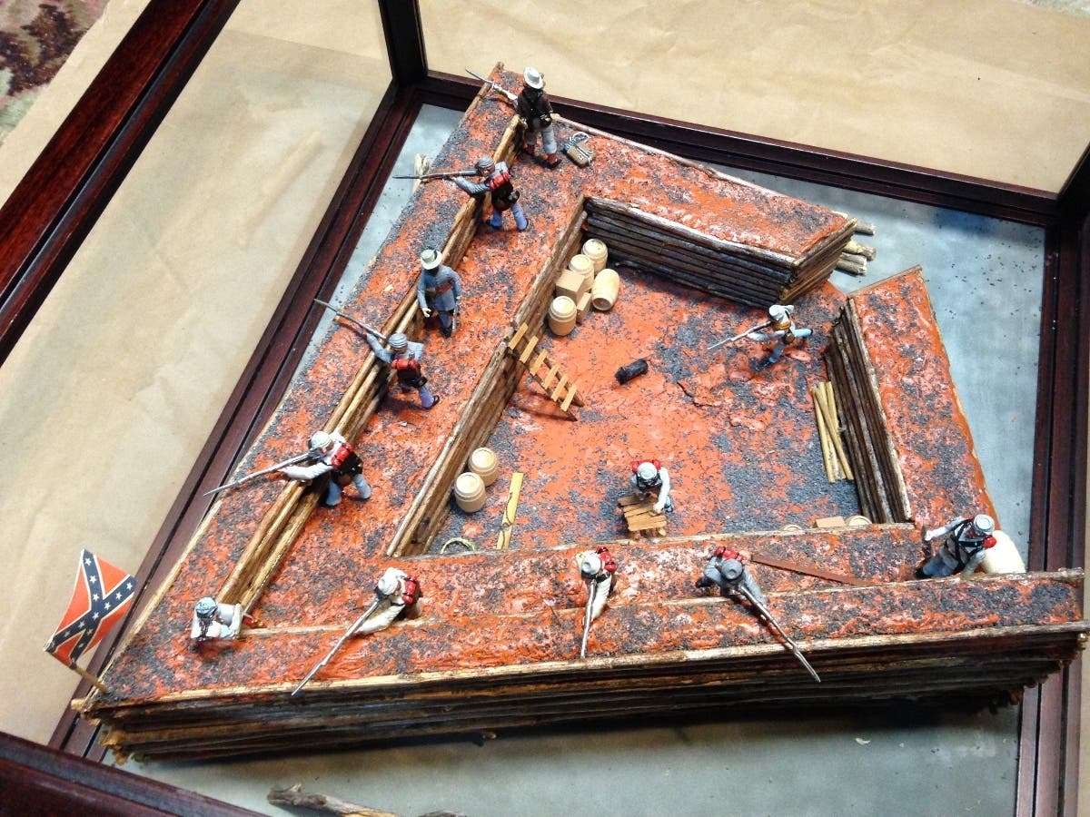 Noted historian and author Bill Scaife created this prized model of a Civil War Shoupade fort. 