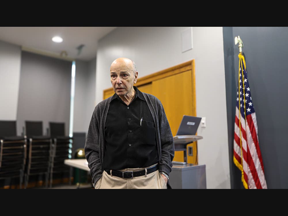 Historian and author William P. Marchione speaks at the Smyrna Public Library on Sunday, Aug. 3, 2025.