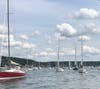 "Let's Take a Veteran Sailing" fleet leaving Northport Harbor.