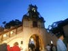 Vanderbilt Cup Regatta after-race party at sunset in Vanderbilt Mansion Courtyard