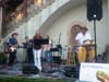 Just Cause Band performing live on stage in Vanderbilt Mansion Courtyard