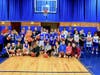 Group photo of last year's Free-throw contestants with Free-throw Chairman Bob Dabkowski (left rear) and Mark R. Guarriello, Grand Knight (right rear).