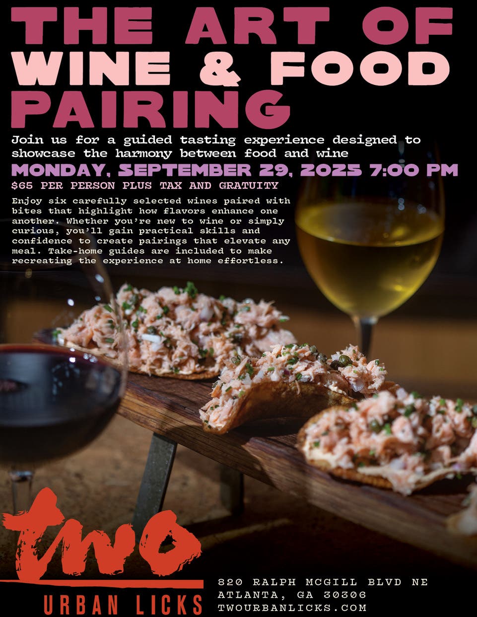 The Art of Wine & Food Pairings at TWO urban licks
