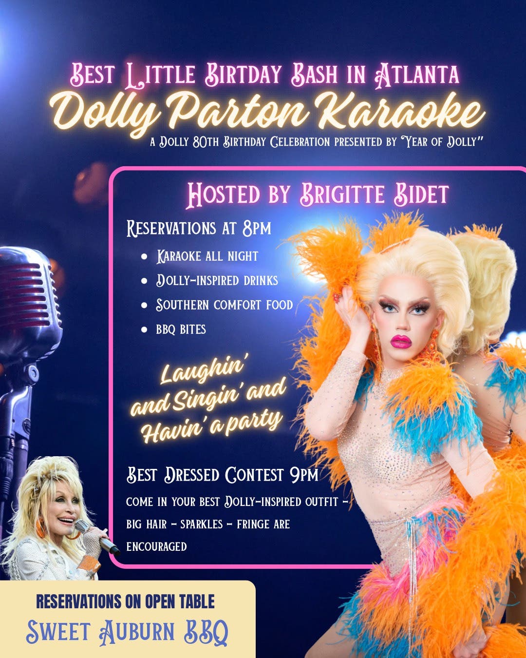 Rhinestones, Karaoke & Dolly at Sweet Auburn Barbecue 