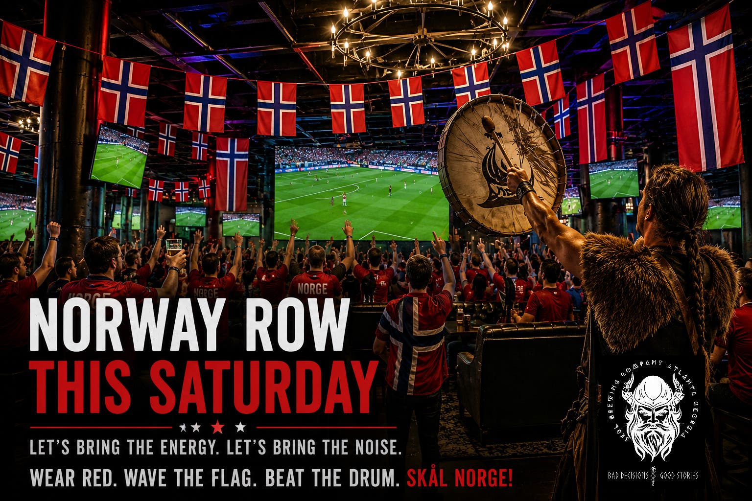 Wave the Flag, Beat the Drum for Norway Match Day at SKOL