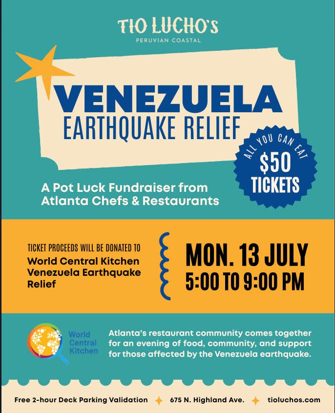 Atlanta Chefs Rally for Venezuela Earthquake Relief at Tio Lucho's