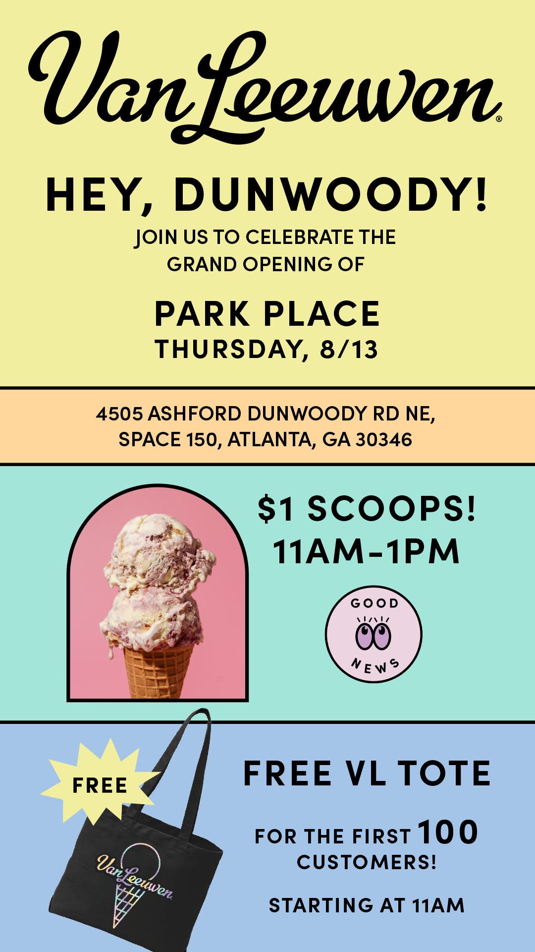 Van Leeuwen Ice Cream Celebrates Dunwoody Opening with $1 Scoops
