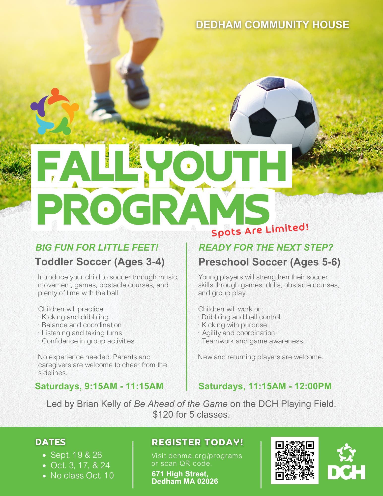 Fall Preschool & Toddler Soccer at DCH
