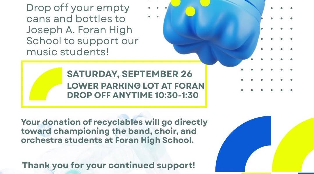 Can & Bottle Drive to Benefit Foran Music