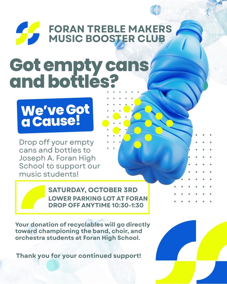 Can & Bottle Drive to Benefit Foran Music