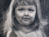 Sarah, aged two, hand drawn in Charcoals by ShawnaLee W. Kwashnak