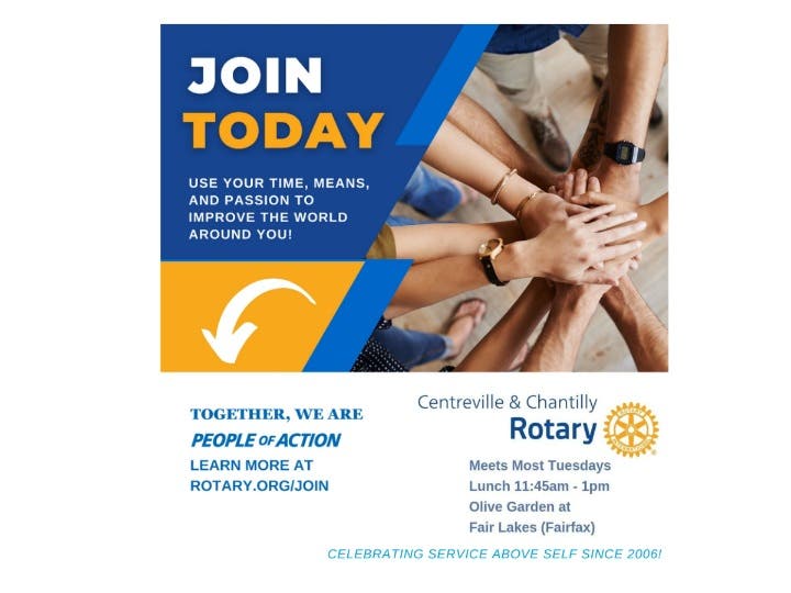 Rotary Lunch Mtng 9/1: Centreville & Chantilly Club