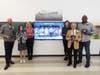 Moraine Valley Athletics Hall of Famers include (from left) Alex Duncan, Lisa Pollard (represented by her daughter, Olivia Bukowski), Erin Duncan, Shane O’Donoghue (represented by his mother Eileen O’Donoghue Coughlin), Al Budding and Harvie Herrington.