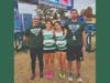 Assistant Coach David Alvarez (from left), Mariah Karamagianis, Annabel Lipkie and Head Coach Dimitri Dimizas.