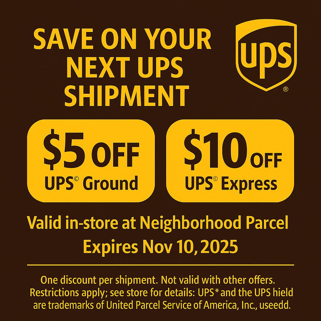 Beat carrier hikes: $50 off FedEx and $5/$10 off UPS today.