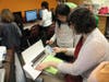 After students create their designs, machines, or pop-ups on the computer, they print out to digital fabricators