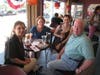 Enjoying time with friends, Bill Norris (right) at the original Mocha Java location.