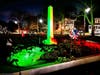 At dusk, solar-powered LED lights will now illuminate the Veternan's Memorial, which is a key feature in Oakdale Square's Common. 