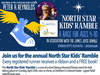 North Star Children’s Ramble, a beloved, literacy-themed race for kids ages 3–12, is inspired by Reynolds’ award-winning book The North Star, a fable about discovering one’s true path, which has become a favorite graduation book for graduates.