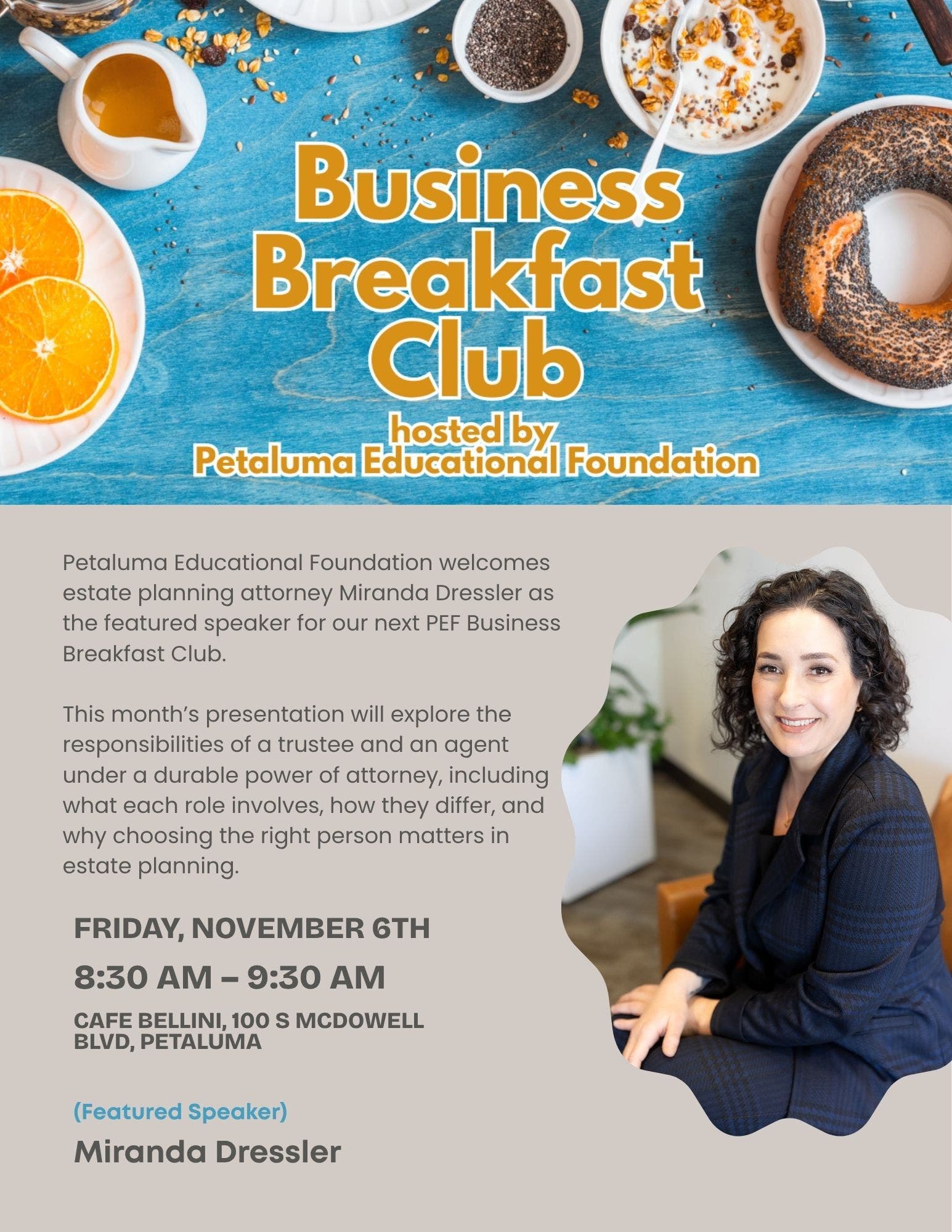 PEF Business Breakfast Club: November 6th @ 8:30 a.m.