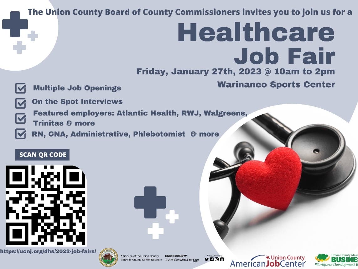 Union County to Hold Healthcare Job Fair, Jan. 27 Westfield, NJ Patch