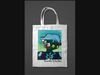 Clay Albers "Picasso Man" tote bag, now available to order along with other merchandise, as part of the Monkey on a Mission, giving young adults with different abilities a platform to share their art with the world and create job skills. 
