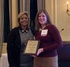 William E. Jaudes Service Award: (L)  2019 ACC STL President, Chrissy Teske, Commerce Bank; (R) Award Recipient, Renee Schenk, Senior Assistant General Counsel, Bayer.