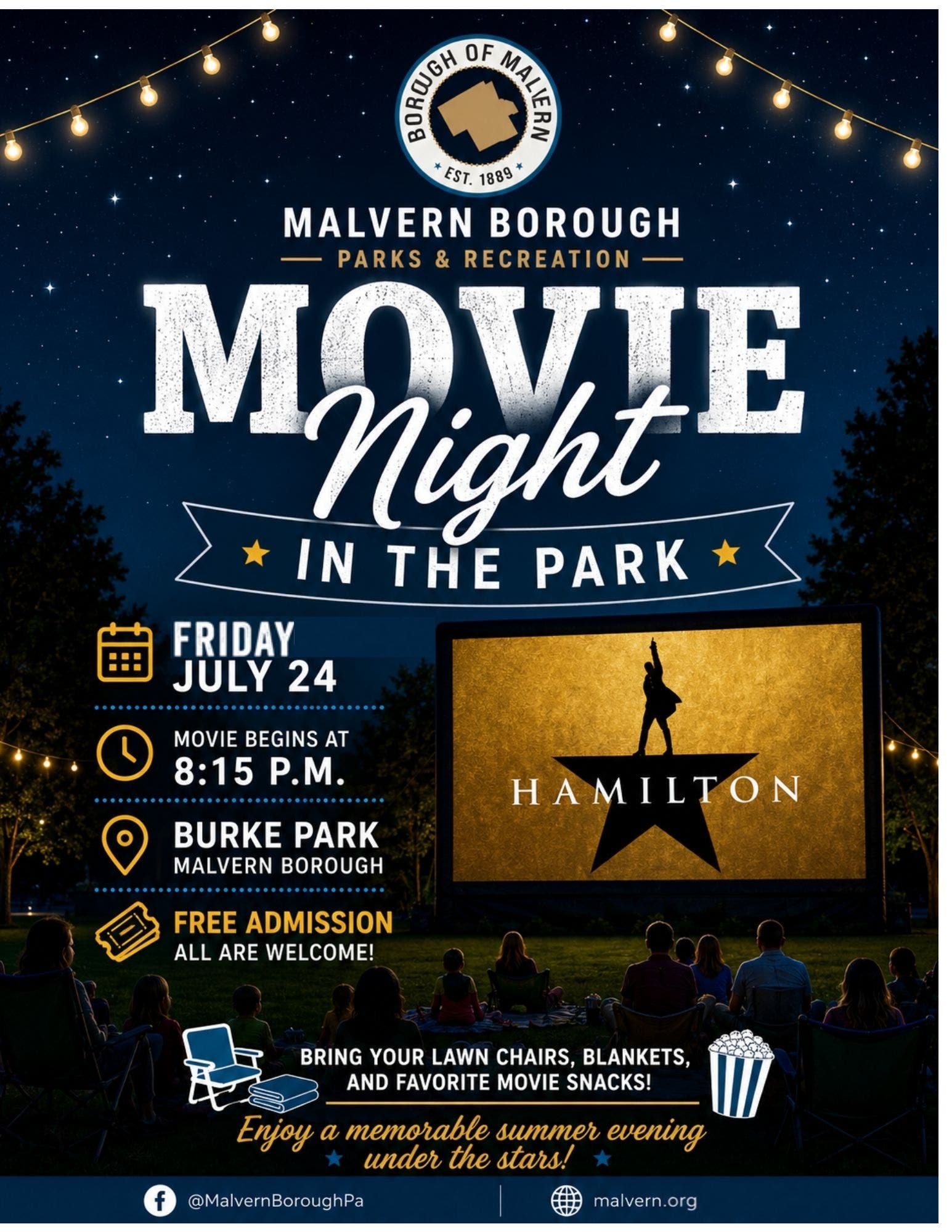 Hamilton Movie Night In The Park