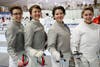Members of the Bryn Mawr College Fencing Team (L to R): Melia Cleary, Callie Folke, Anna Evans and Allegra Bradley.