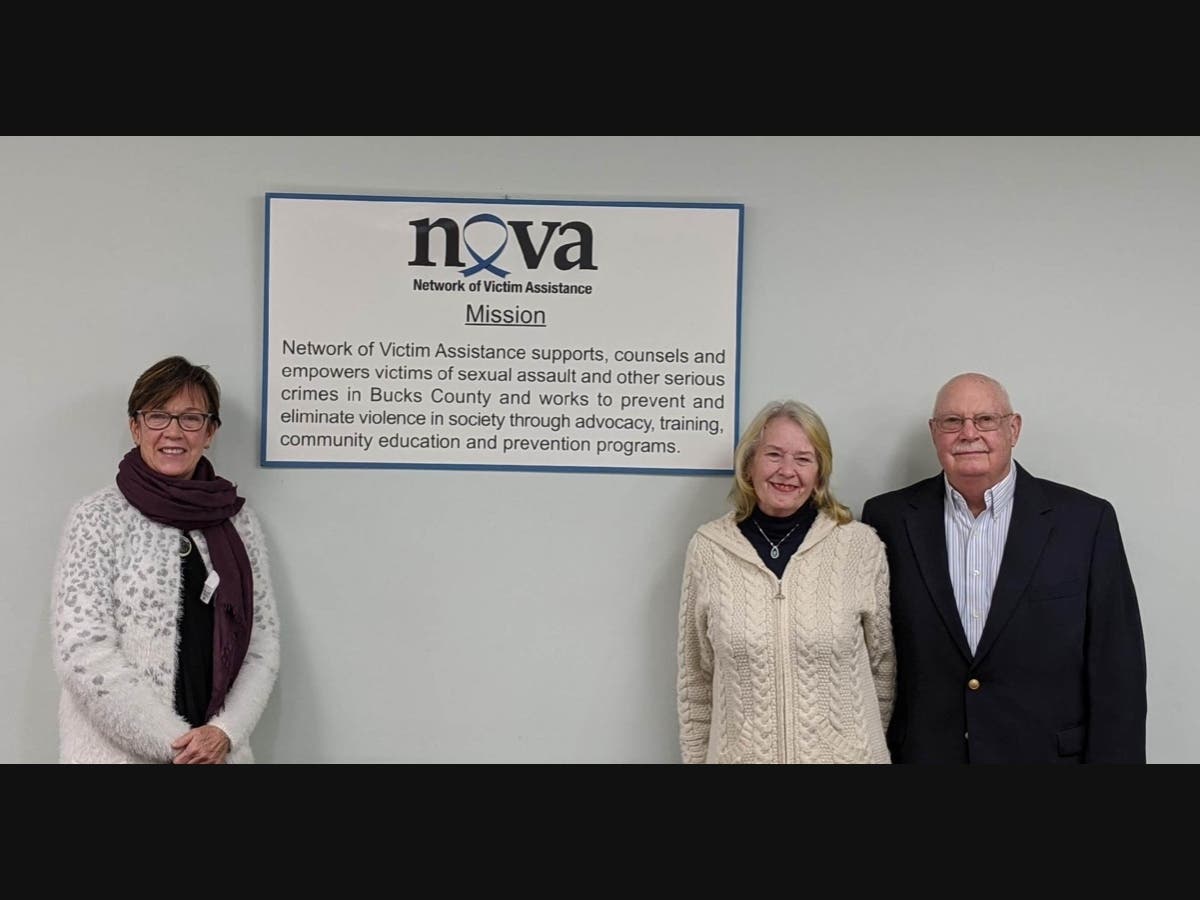 Network of Victim Assistance (NOVA) was the recipient of a recent grant from the Robert & Elaine Fitt Family Fund of the Philadelphia Foundation. Pictured (L to R) are Penny Ettinger, Executive Director, Elaine Fitt and Robert Fitt. 