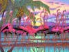 "Sunset Flamingos" by fiber artist Hua-Yao Tung