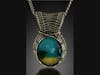 "Silver Sterling Pendant with Blue-Yellow Fused Glass" by jeweler Sara Letsch