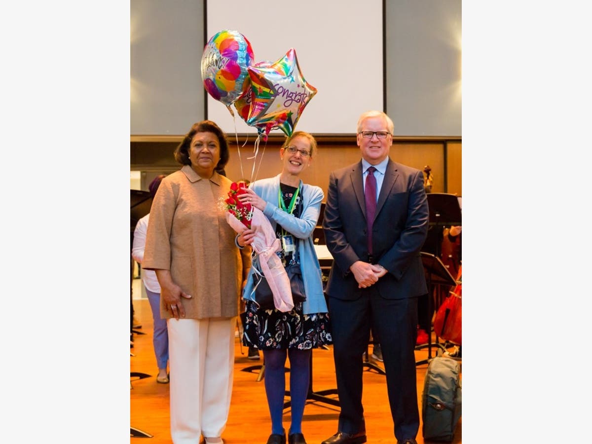 (from left) Dr. Verna Ruffin, Superintendent of Schools, Mary Case, and Art Arpin, Regional Director.