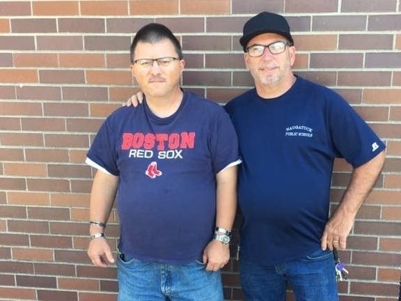 Mr. Frank Andrzejak (at left) with head Andrew Avenue custodian Mr. Nick Albanese