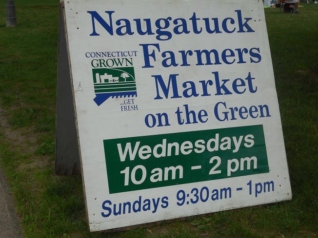 Sign on the Naugatuck Green