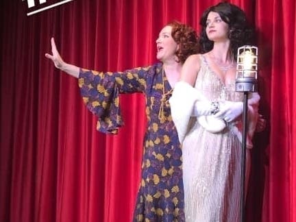 Lauren Linn as Rose and Voni Kengla as the adult Louise (Gypsy Rose Lee)