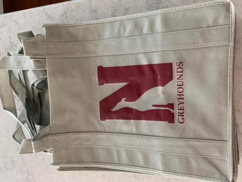 The reusable bags with the NEW Naugatuck HS logo