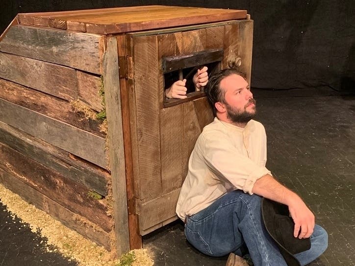 Chris Evans as Dwight and Tori Richnavsky (in the root cellar)