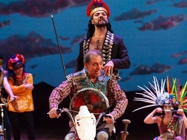 Emilio Delgado (front), Hugo E. Carbajal and the cast of Quixote Nuevo 