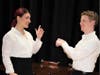 (from left) Josie Kulp and Ryan Hendrickson in a rehearsal photo