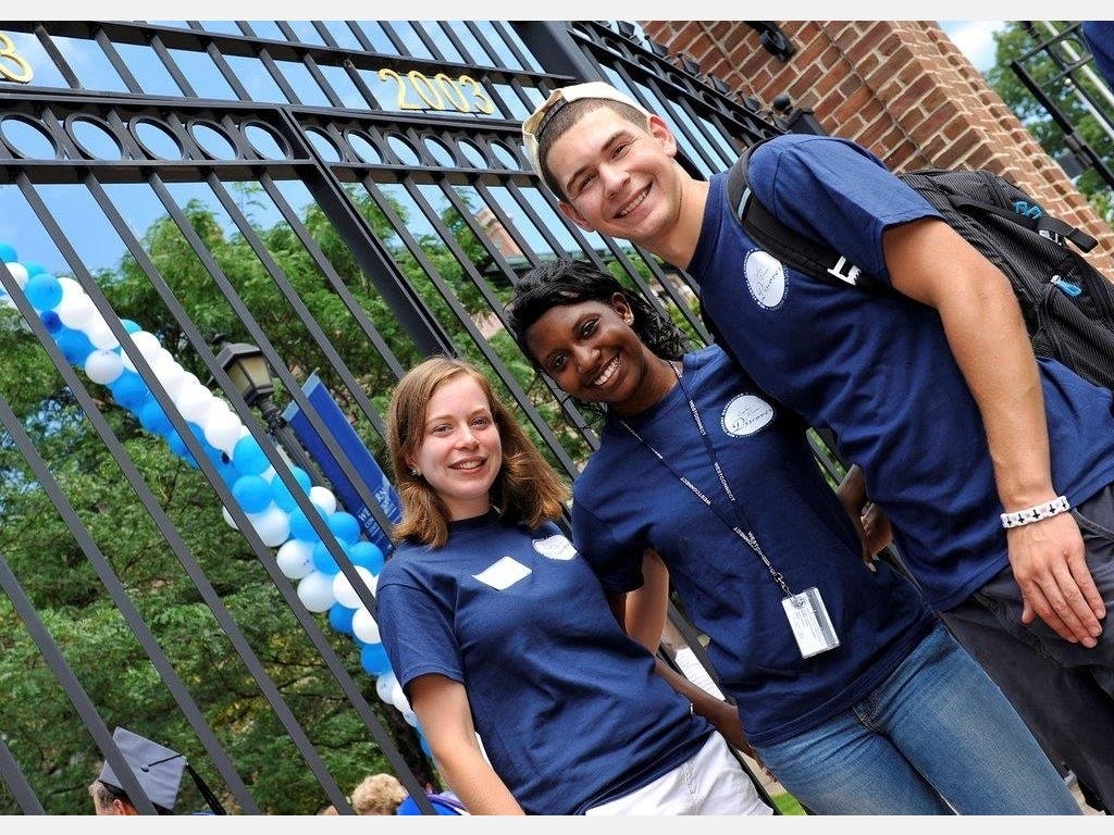 WCSU students in front of the university Gates 