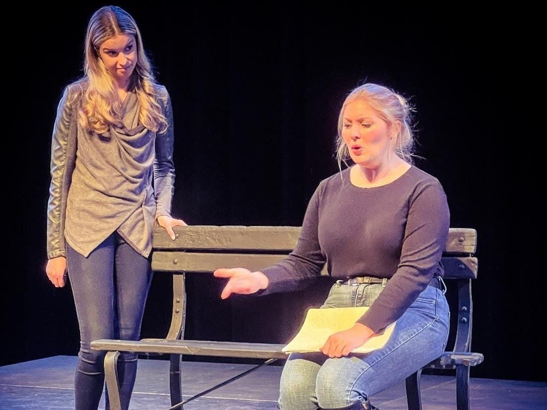 (from left) Emily Creighton as Katelin and Katie Brunetto as Amy.
