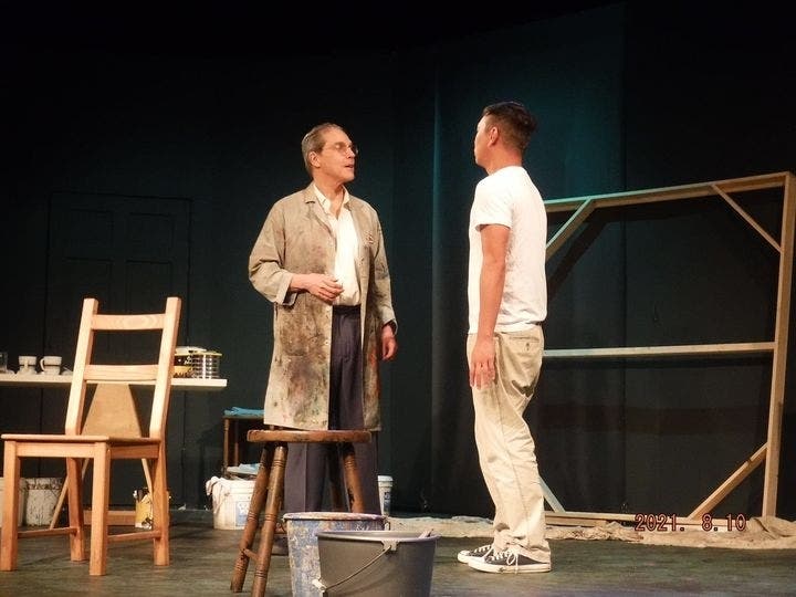 The two hander stars Miles Everett (left) in the role of Rothko with Todd Santa Maria as a young man hired by the artist as a (fictional) assistant.