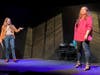 Angie Joachim (at left) and Pamme Jones in "Rugby's Angels" by Joe Carlisle (photo credit Rachel Ames)