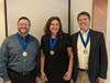 NVCC CEO Lisa Dresdner (center) and PTK co-advisors (l to r) Alan Teitleman and Greg Harding received PTK awards this spring for their leadership.  