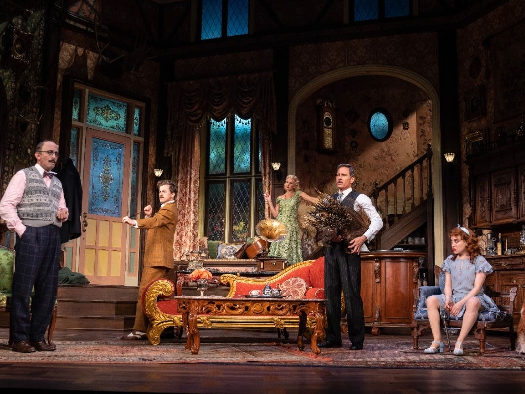 (left  to right) Nehal Joshi (Richard), Alex Moffat (Clarke), Laura Bell Bundy (Sylvia), Eric
McCormack (Beau), Dana Steingold (Dierdre)