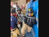 Students at the Forcible Entry practical skills day with Naugatuck Fire Department